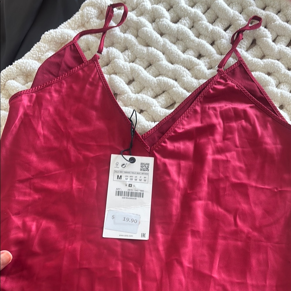 Zara Red Satin Camisole